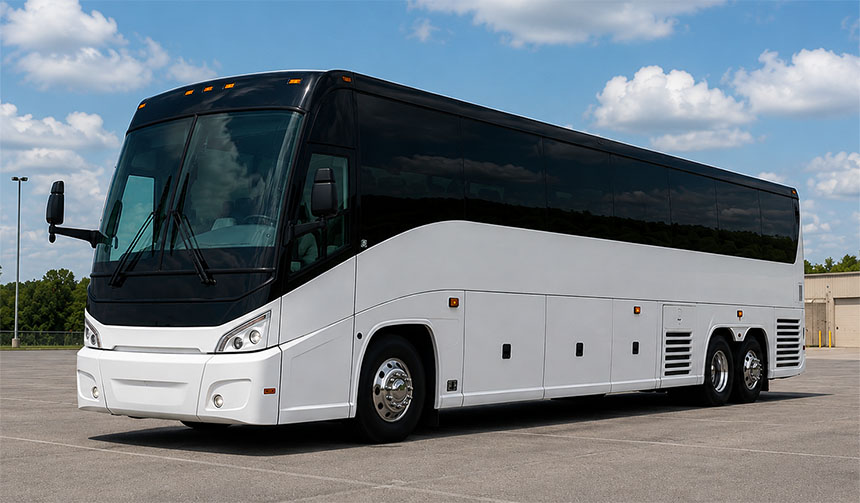 56-passenger charter bus available for charter in Edinburg, TX